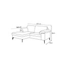 Ver imagem 3 de Sofá de Couro Asti 2 Lugares com Chaise Direita Preto Pigmentado - Mempra Design
