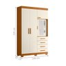 Roupeiro 4 Portas com Espelho Lapa Cinamomo Off White - 2