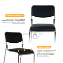 Ver imagem 2 de Kit 6 Cadeiras Pretas Dakkar para Cozinha Mesa de Jantar