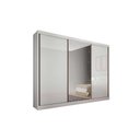 Ver imagem 1 de Guarda Roupa Casal 3 Portas de Correr e 8 Gavetas C- Espelho Natus Plus Branco - Novo Horizonte