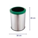 Ver imagem 2 de Lixeira Para Cozinha 35 Litros Aro Esmaltado Cesto Lata De Lixo - Verde