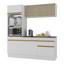 Ver imagem 1 de Armário de Cozinha Compacta 3 Peças com Rodapé Mp2178 Made Multimóveis Branco/dourado