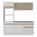Ver imagem 5 de Armário de Cozinha Compacta 3 Peças com Rodapé Mp2178 Made Multimóveis Branco/dourado
