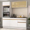Ver imagem 2 de Armário de Cozinha Compacta 3 Peças com Rodapé Mp2178 Made Multimóveis Branco/dourado