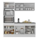 Ver imagem 4 de Armário de Cozinha Compacta 3 Peças com Rodapé Mp2178 Made Multimóveis Branco/dourado