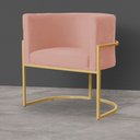 Ver imagem 3 de Poltrona Decorativa Sala de Estar Luana Base Gold Veludo Rosa - Montanaris Decor Md Montanaris Decor