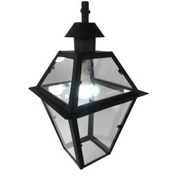 Lampião De Rua Rustico Artesanal Fachada Mineira Decorativo Libertas Rosas Artesanato Preto - 10