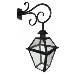Lampião De Rua Rustico Artesanal Fachada Mineira Decorativo Libertas Rosas Artesanato Preto - 1