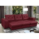 Ver imagem 1 de Sofá Retrátil e Reclinável 2,30m 3 Lugares Molas Helicoidais Suede Bali Vinho