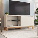 Ver imagem 3 de Bancada Átomo 136cm para Tv até 45 com Porta de Correr Ripada Mdp Offwhite/freijo G11 - Gran Belo