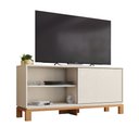 Ver imagem 1 de Bancada Átomo 136cm para Tv até 45 com Porta de Correr Ripada Mdp Offwhite/freijo G11 - Gran Belo
