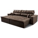 Ver imagem 2 de Sofá Retrátil e Reclinável 2,92m Luxos Cama Inbox Velusoft Café