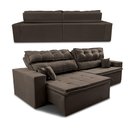 Ver imagem 7 de Sofá Retrátil e Reclinável 2,92m Luxos Cama Inbox Velusoft Café