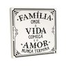 Quadro Box Familia Vida Amor em Mdf 25x25 - 2
