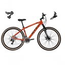 Ver imagem 1 de Bicicleta Aro 29 Gti Roma Alumínio 21v Câmbios Shimano Freio a Disco C- Pneu Faixa Bege Laranja 19