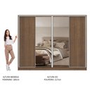 Ver imagem 6 de Guarda-roupa Casal Madesa Apolo 4 Portas de Correr com Espelho - Rustic