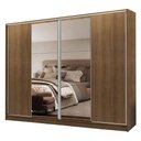 Ver imagem 3 de Guarda-roupa Casal Madesa Apolo 4 Portas de Correr com Espelho - Rustic
