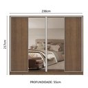 Ver imagem 4 de Guarda-roupa Casal Madesa Apolo 4 Portas de Correr com Espelho - Rustic