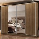 Ver imagem 2 de Guarda-roupa Casal Madesa Apolo 4 Portas de Correr com Espelho - Rustic