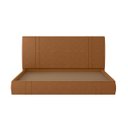 Ver imagem 2 de Cama Moderna Aspen Queen Box com Cabeceira Estofada Base Flutuante Pu Caramelo G99 - Gran Belo