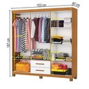 Ver imagem 4 de Guarda-roupa Solteiro Regalle 6 Portas 2 Gavetas com Pés e Espelho Cinamomo/branco - Pnr Móveis