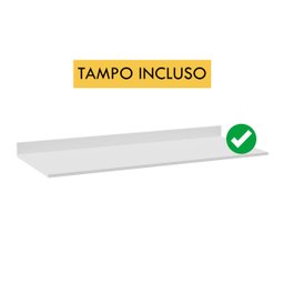 Balcão de Cozinha 120 Cm 3 Portas 2 Gavetas com Tampo Melissa Branco - 4
