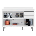 Ver imagem 3 de Balcão de Cozinha 120 Cm 3 Portas 2 Gavetas com Tampo Melissa Branco