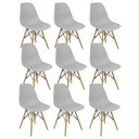 Ver imagem 3 de Kit 9 Cadeiras Charles Eames Eiffel Wood Design Cinza
