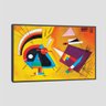 Quadro Kandinsky Negro E Violeta Tela Moldura Preta 95X63Cm - 1