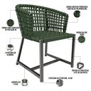 Ver imagem 4 de Kit 04 Cadeiras Decorativas Para Área Gourmet Cozinha Corda Náutica Belize D04 Verde - Lyam Decor