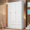 Ver imagem 1 de Guarda Roupa Roupeiro 03 Portas 04 Gavetas Ayla Branco Acetinado Phoenix Baby