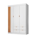 Ver imagem 3 de Guarda Roupa Roupeiro 03 Portas 04 Gavetas Ayla Branco Acetinado Phoenix Baby