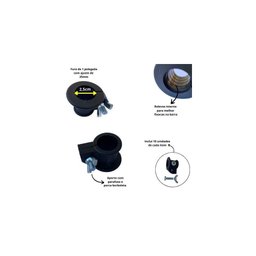 10 Presilha Injetada 25mm Barra Pump Academia Musculacao Trava Pesos Bloqueador Jfit - 2
