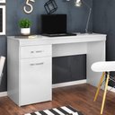 Ver imagem 1 de Escrivaninha Retangular Evans Moderno 1 Gaveta MDP 120cm Branco