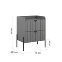Ver imagem 5 de Mesinha de Cabeceira para Quarto 60cm de Altura MDF Moriah 45cm Cinza Pes Palito Preto