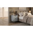 Ver imagem 1 de Mesinha de Cabeceira para Quarto 60cm de Altura MDF Moriah 45cm Cinza Pes Palito Preto