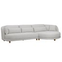 Ver imagem 1 de Sofá 05 Lugares 330cm Arizona com Chaise Esquerdo Bouclé Cinza Claro - Nexta Casa