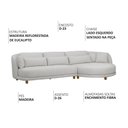 Ver imagem 3 de Sofá 05 Lugares 330cm Arizona com Chaise Esquerdo Bouclé Cinza Claro - Nexta Casa