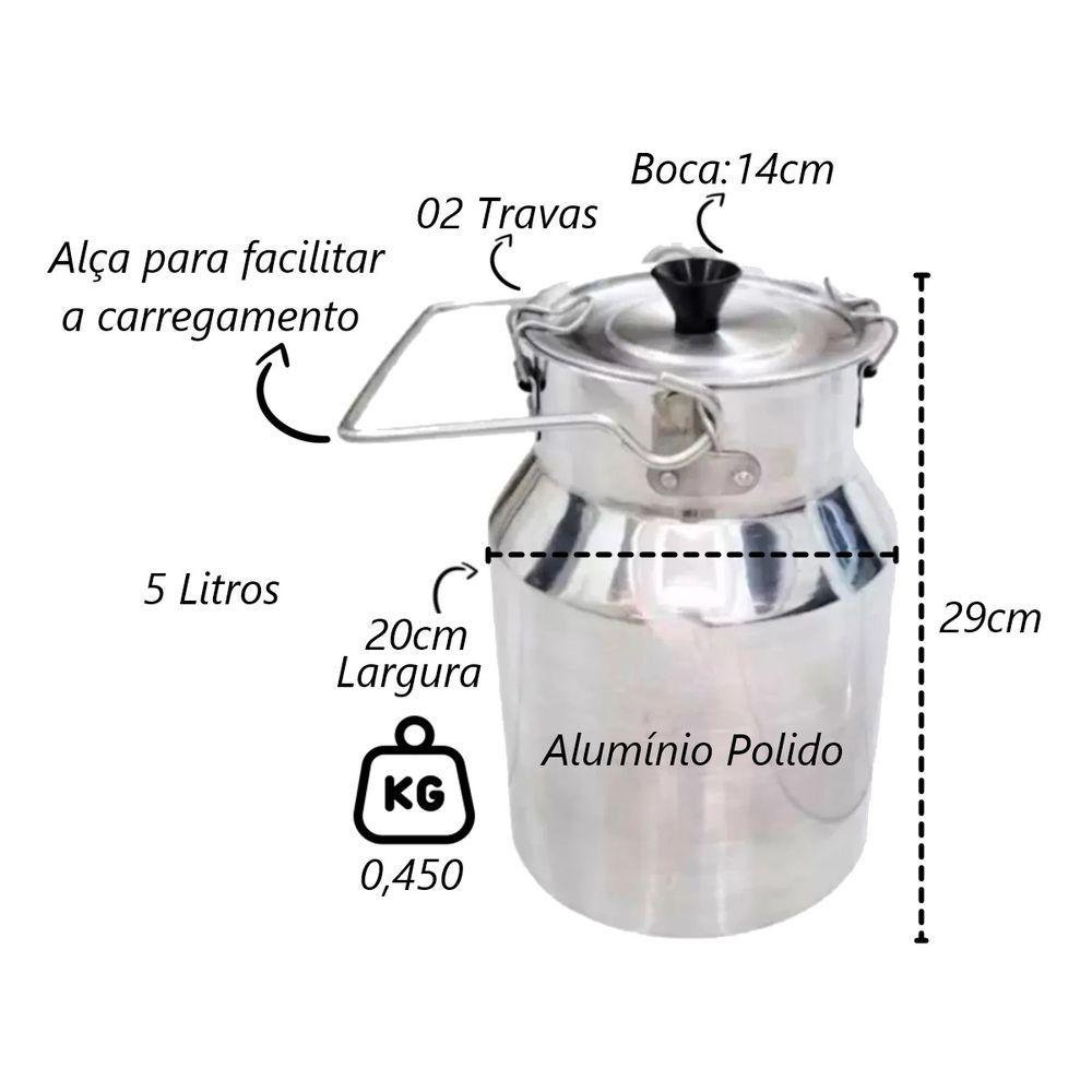 Depósito de Leite Reforçado Leiteira Continental 10 Litros - 2