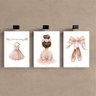 Kit 3 Quadro Decorativo Ballet Infantil Menina Quarto Moderno Qualidade Premium 28x20cm - 2