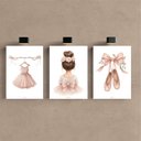 Ver imagem 2 de Kit 3 Quadro Decorativo Ballet Infantil Menina Quarto Moderno Qualidade Premium 28x20cm