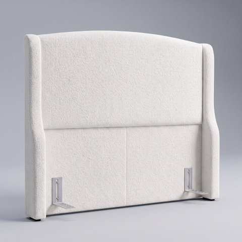 Cabeceira para Cama Box King Size Shae 195cm Estofada com Frame Bouclê Branco - Desk Design
