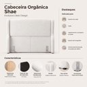 Ver imagem 3 de Cabeceira para Cama Box King Size Shae 195cm Estofada com Frame Bouclê Branco - Desk Design