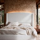 Ver imagem 2 de Cabeceira para Cama Box King Size Shae 195cm Estofada com Frame Bouclê Branco - Desk Design