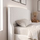 Ver imagem 6 de Cabeceira para Cama Box King Size Shae 195cm Estofada com Frame Bouclê Branco - Desk Design