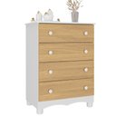 Ver imagem 2 de Cômoda Infantil 65cm com 4 Gavetas Dengo Multimóveis Mp4409 Branco/madeirado