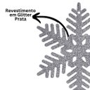 Ver imagem 6 de Jogo Floco de Neve Glitter Prata 18cm Enfeite Natalino 6 Peças - Magizi