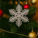 Ver imagem 2 de Jogo Floco de Neve Glitter Prata 18cm Enfeite Natalino 6 Peças - Magizi