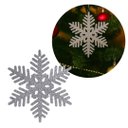Ver imagem 3 de Jogo Floco de Neve Glitter Prata 18cm Enfeite Natalino 6 Peças - Magizi