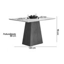 Ver imagem 3 de Mesa de Sala Jantar Dulce C- Tampo Madeirado Vidro Reto 120x90cm Freijó-off White - Dj Móveis